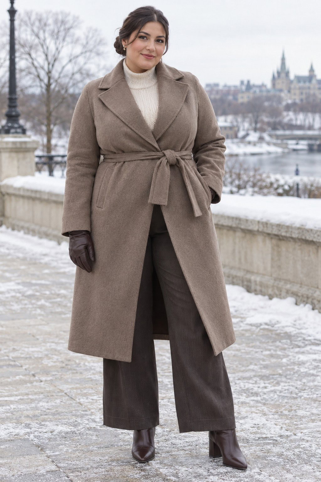 22 Plus Size Winter Outfits to Flatter a Bigger Stomach